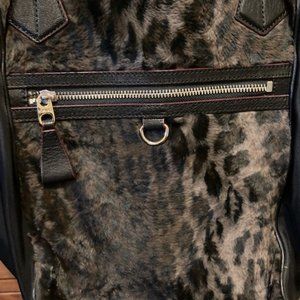 MZ WALLACE Black leather/cheetah faux fur tote bag